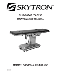 SKYTRON 3600 O/R Table Service Manual