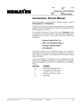 Introduction, Service Manual - Komatsu Forklift USA, Inc. v3.1