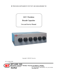 1413 Precision Decade Capacitor User and Service Manual