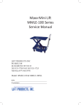 Maxx-Mini Lift MMLE-100 Series Service Manual - Lift