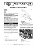 Passenger Footpeg Mounting Kit Instruction Sheet - Harley