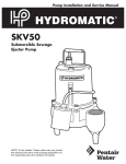 Hydromatic SKV50 Owners Manual