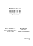 High Withstand Voltage Tester Operation Manual