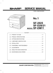 SERVICE MANUAL No.1 MODEL SF-2025 MODEL SF