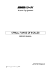 Adam Equipment CPWplus RANGE OF SCALES SERVICE MANUAL