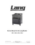 Service Manual for the Lang Models:
