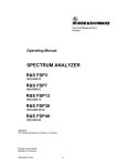 Contents of Manuals for Spectrum Analyzer FSP