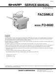 FACSIMILE MODEL FO-6600 SERVICE MANUAL