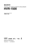 HVR-1500 Service Manual Volume 1