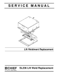 SERVICE MANUAL Lift Weldment Replacement