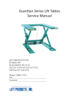 Lift Products LPBLU-20-1 Owner`s Manual - Lift