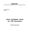Appendix Quick Installation Guide for TXR Generators