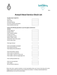 Annual Diesel Service Check List