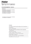 Split Type Air Conditioner ENGINEERING DATA