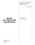 Models 947, 948 and 960 Leak Detectors