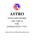 ENVELOPE FEEDER AMC-2000-16 FOR HAMADA RS34 / VS34