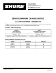 service manual change notice uc1 uhf body