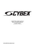 Cybex® Plate Loaded Leg Press Owner`s and Service Manual