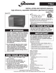 Modine® Effinity 93® Model PTC Installation & Service Manual