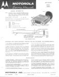 1960 Motorola VWM60 Radio - Service Manual