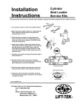 Installation Instructions Cylinder Seal Loader