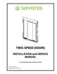 TWO-SPEED DOORS INSTALLATION and SERVICE MANUAL