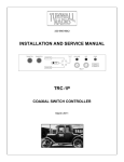 INSTALLATION AND SERVICE MANUAL TRC-1P