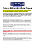 Saturn Odometer Gear Repair