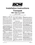 Installation Instructions Transpak