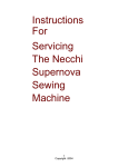 Instructions For Servicing The Necchi Supernova Sewing Machine