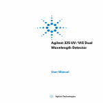 Agilent 325 UV/VIS Dual Wavelength Detector User Manual