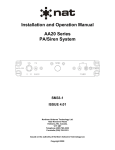 Installation and Operation Manual AA20 Series PA/Siren System
