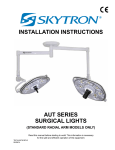 installation instructions aut series surgical lights