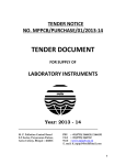 tender for purchase of laboratory instruments