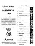 Service Manual MONTERO 1984