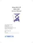 Maxx-Mini Lift MML-50D Service Manual - Lift