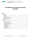 2i Calibration Procedure for Service Providers Contents