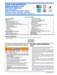 USER`S INFORMATION, MAINTENANCE AND SERVICE MANUAL