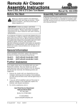 Remote Air Cleaner Assembly Instructions