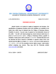 Tender for Equipments, College of Veterinary Science, Proddatur