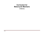 Curriculum for Motorcycle Mechanic