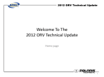 Welcome To The 2012 ORV Technical Update