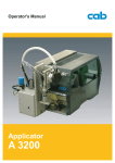 Operator`s Manual Applicator A3200 en