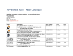Roy Borton Race – Main Catalogue