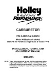 Installation Instructions for Holley 0-80453