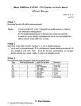 Manual Change - Agilent Technologies