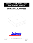 SR4 Manual Turntable Installation, Operation and Service Manual