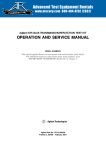 OPERATION AND SERVICE MANUAL Advanced Test Equipment