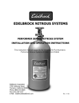 Edelbrock 70001 Nitrous System Installation Instructions