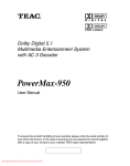 Teac PowerMax-950 User Guide Manual